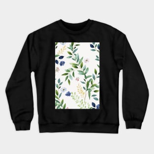 Floral Garden Botanical Print with Spring Flowers and Leaves Crewneck Sweatshirt